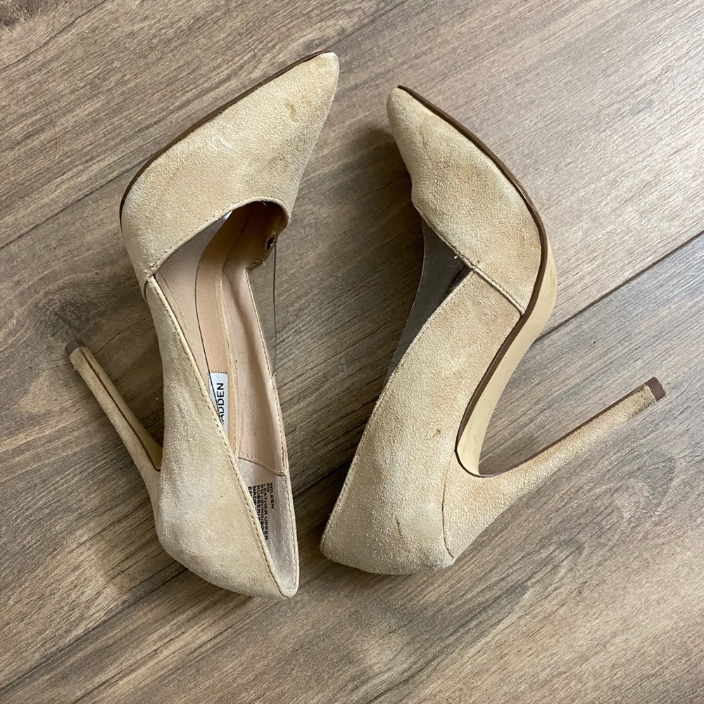 Steve Madden Nude Suede Heels Size 6